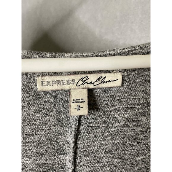 Express One Eleven Womens Grey V Neck Sweater Small Rayon Spandex Long Sleeve - Picture 3 of 4